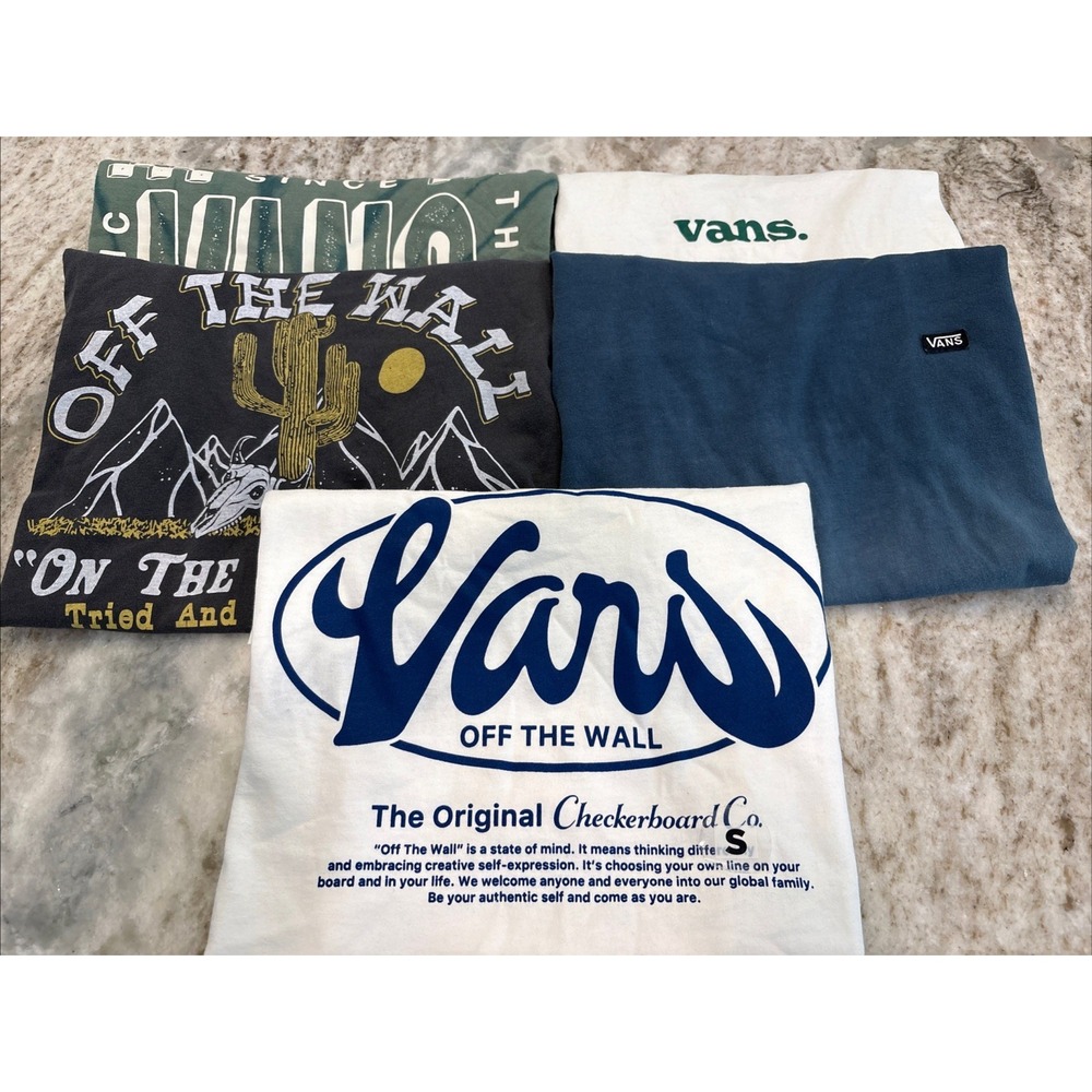 VANS Men's Graphic Logo City Crew Neck Cotton Knit T-Shirt Lot of 5 Size S